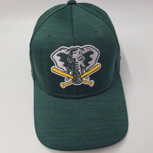 Oakland Athletics Hat Fitted L-XL New Era 39Thirty Green Yellow MLB Elephant A's